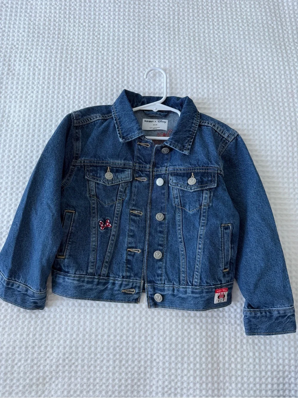 Old Navy x Disney girl Minnie Mouse denim jacket XS (5) NEW